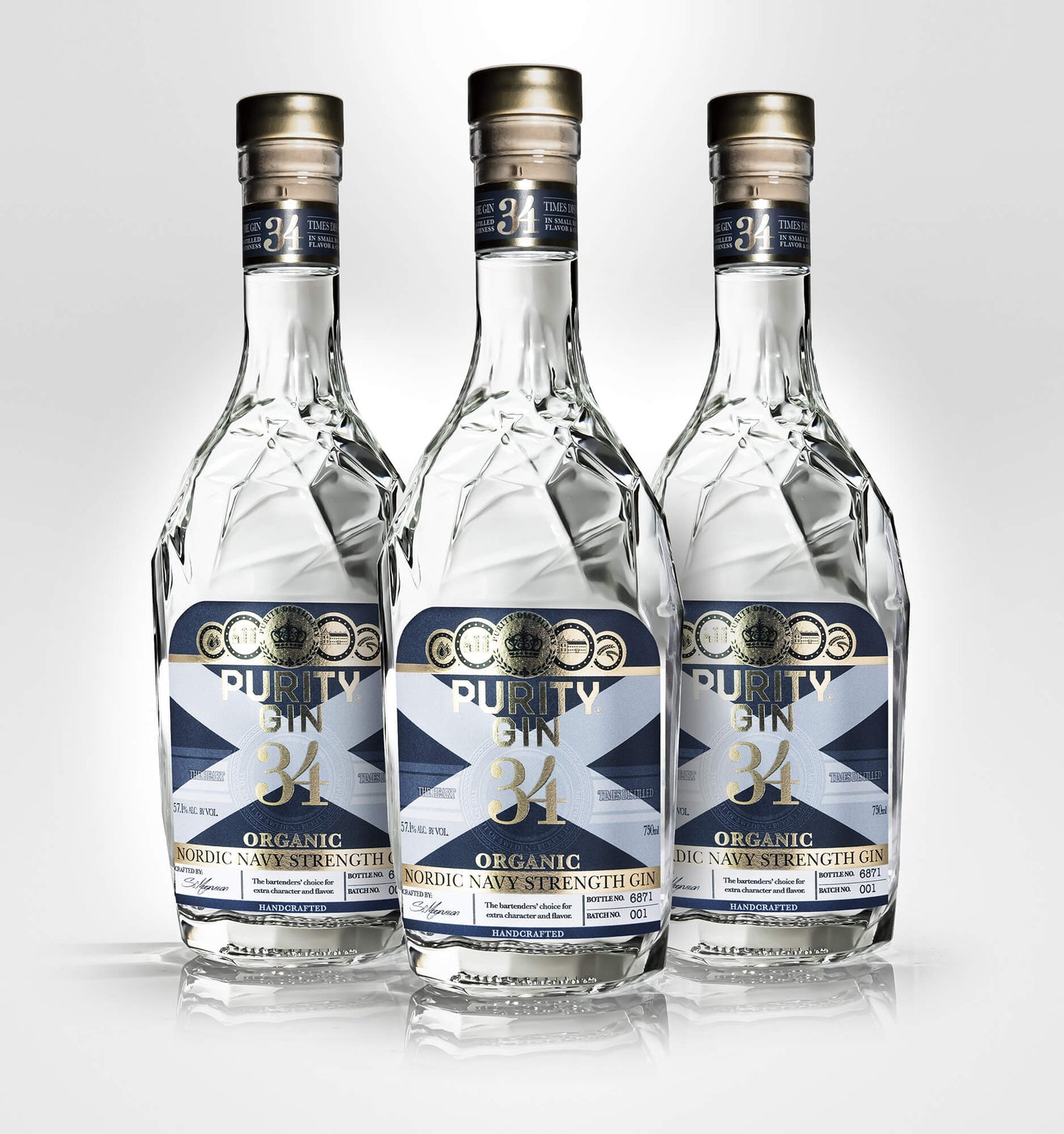 Purity Navy Strength Organic Gin - 3 Bottle Bundle