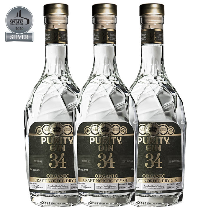 Purity Nordic London Dry Organic Gin - 3 Bottle Bundle