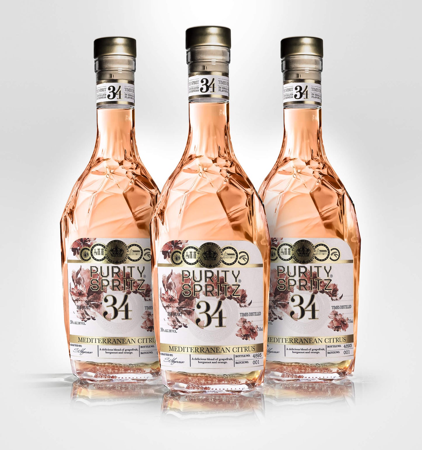 Purity Mediterranean Citrus Spritz Flavored 34 Vodka - 3 Bottle Bundle