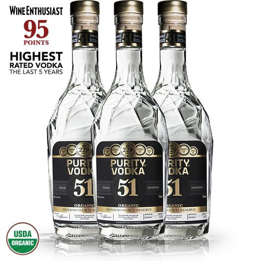 Purity Connoisseur 51 Reserve Organic Vodka - 3 Bottle Bundle